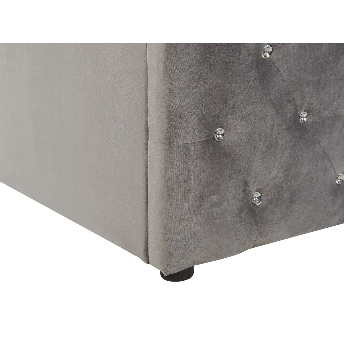 Łóżko z pojemnikiem welurowe 180 x 200 cm szare AMIENS