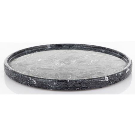 Taca dekoracyjna okrągła marmurowa 25x25 cm TREI ciemnoszara