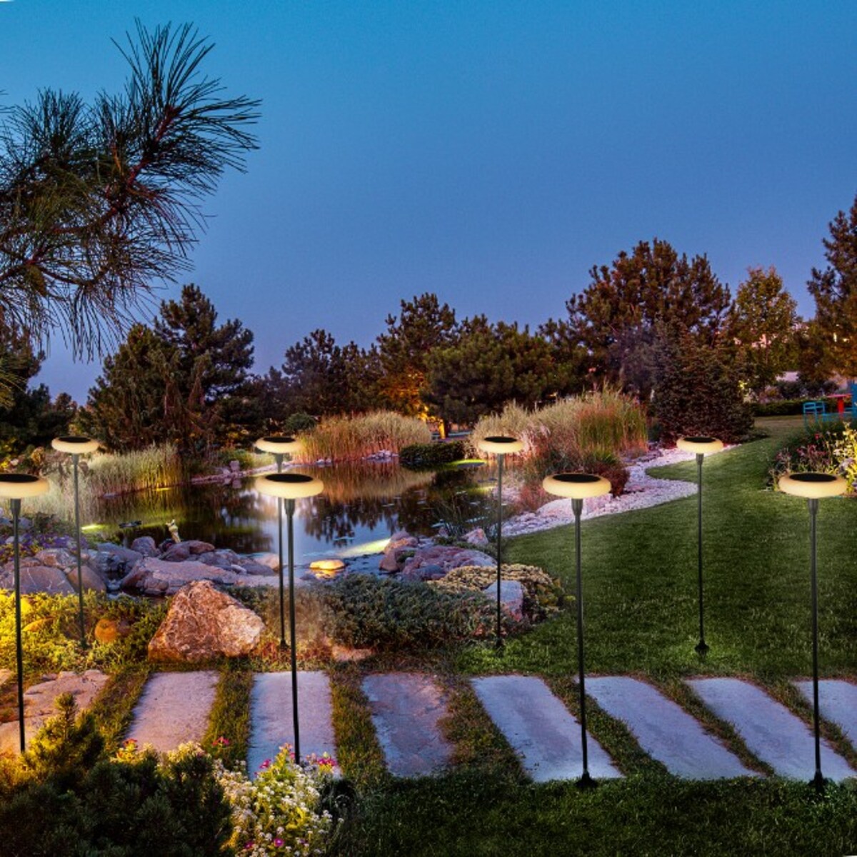 2X Lampa Solarna Led Wbijana Do Ogrodu Dekoracja Ogrodowa Czujnik Zmierzchu