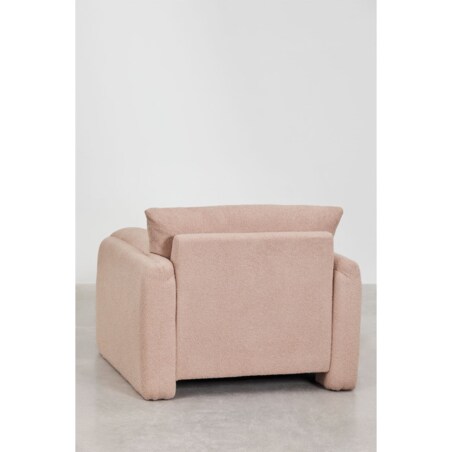 Fotel wypoczynkowy bouclé pudrowy róż Serra