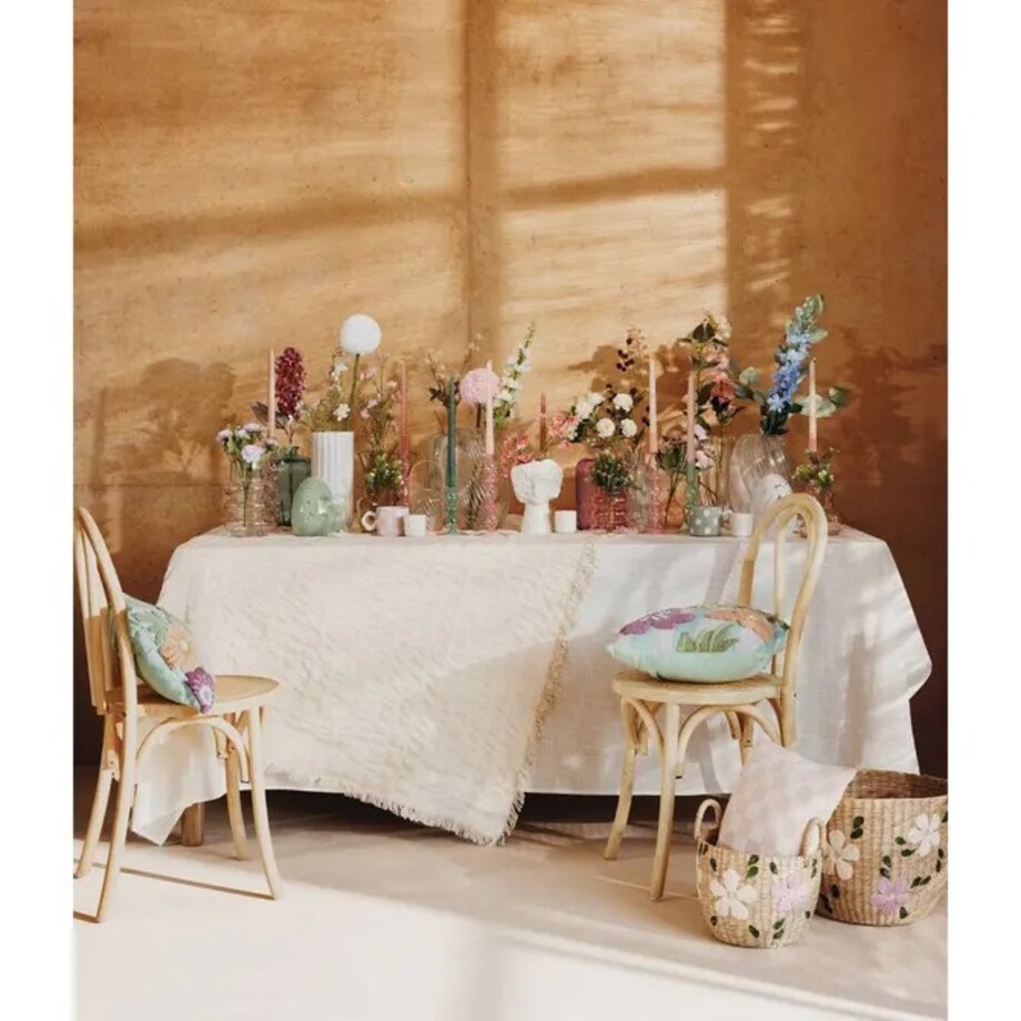 Poduszka dekoracyjna z tuftowanymi kwiatami, Wildflowers, 45x45 cm