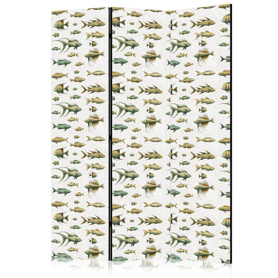 Parawan dwustronny Zwierzęta 135x172 cm 3-częściowy biały