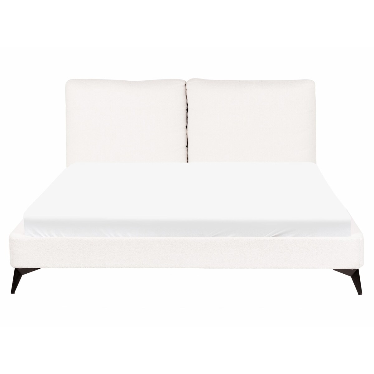 Łóżko Boucle MELLE 160 x 200 cm Złamana biel