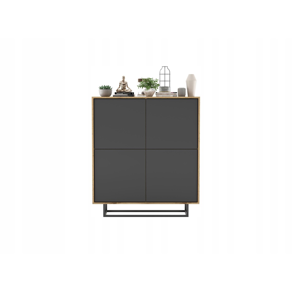 Komoda Loft Szafka RTV Loft Dąb Wotan Grafit MAT 113 cm