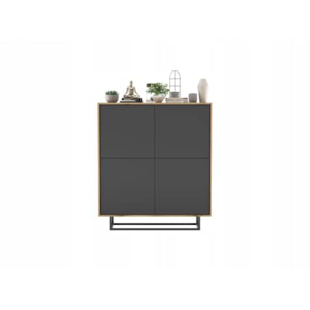 Komoda Loft Szafka RTV Loft Dąb Wotan Grafit MAT 113 cm
