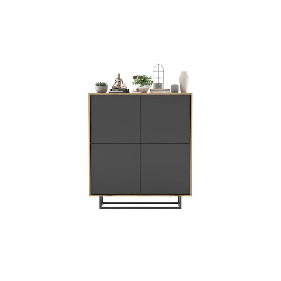 Komoda Loft Szafka RTV Loft Dąb Wotan Grafit MAT 113 cm
