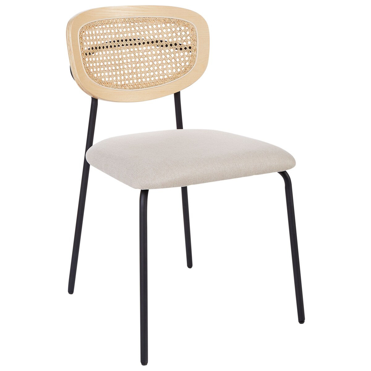 Krzesło do jadalni Zestaw 2 Tkanina Jasnobeżowy MAYETTA