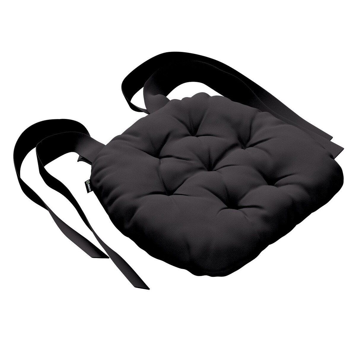 Poduszka na krzesło Marcin, Black (czarny), 40 x 37 x 8 cm, Cotton Panama