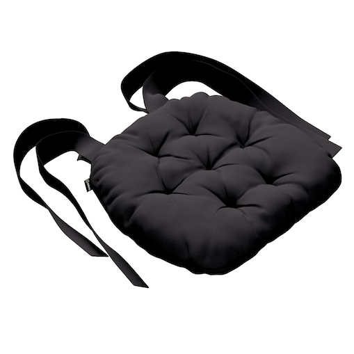 Poduszka na krzesło Marcin, Black (czarny), 40 x 37 x 8 cm, Cotton Panama