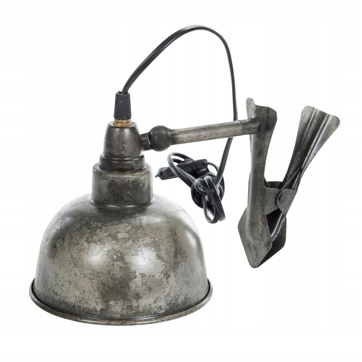 LAMPA Z KLIPSEM przypinana LOFT METALOWA srebrna biurkowa nocna