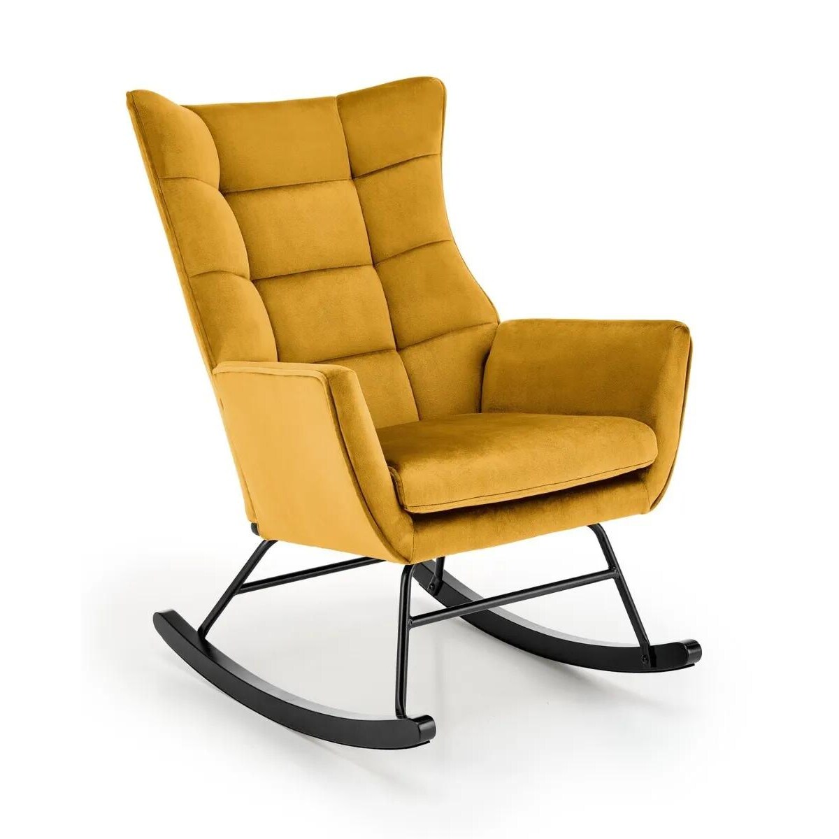 Fotel bujany BAZALTO VELVET musztardowy