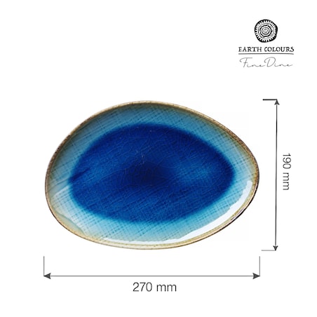 Talerz o organicznym kształcie Lazur, 270x190mm