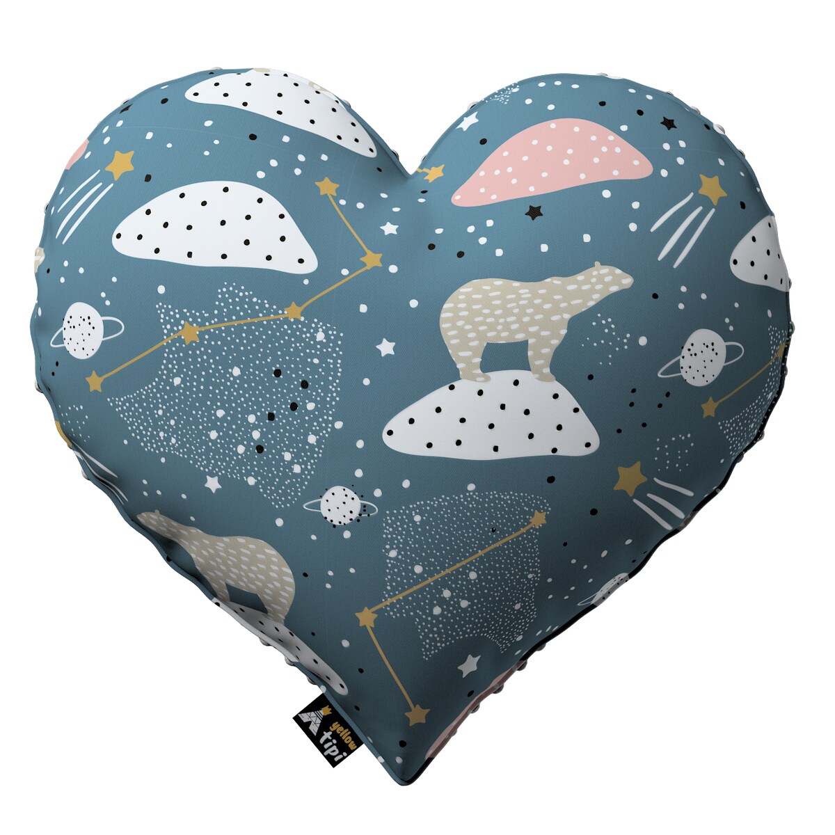 Poduszka Heart of Love z minky, niebieski, 45x15x45cm, Magic Collection