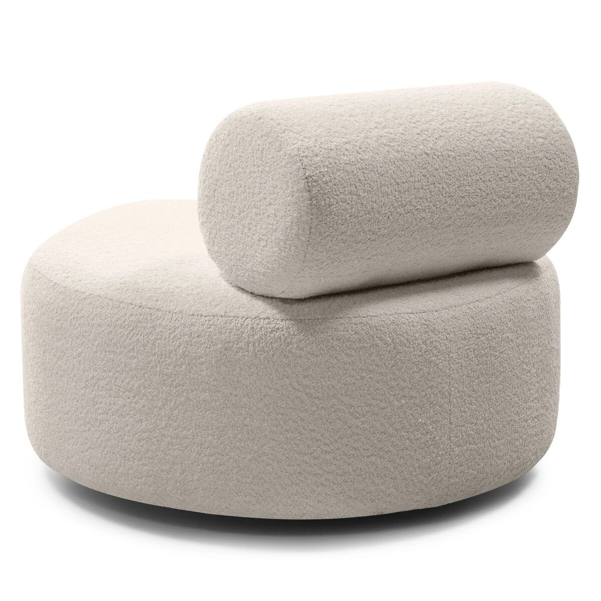 Fotel obrotowy bouclé jasnobeżowy Orvieto