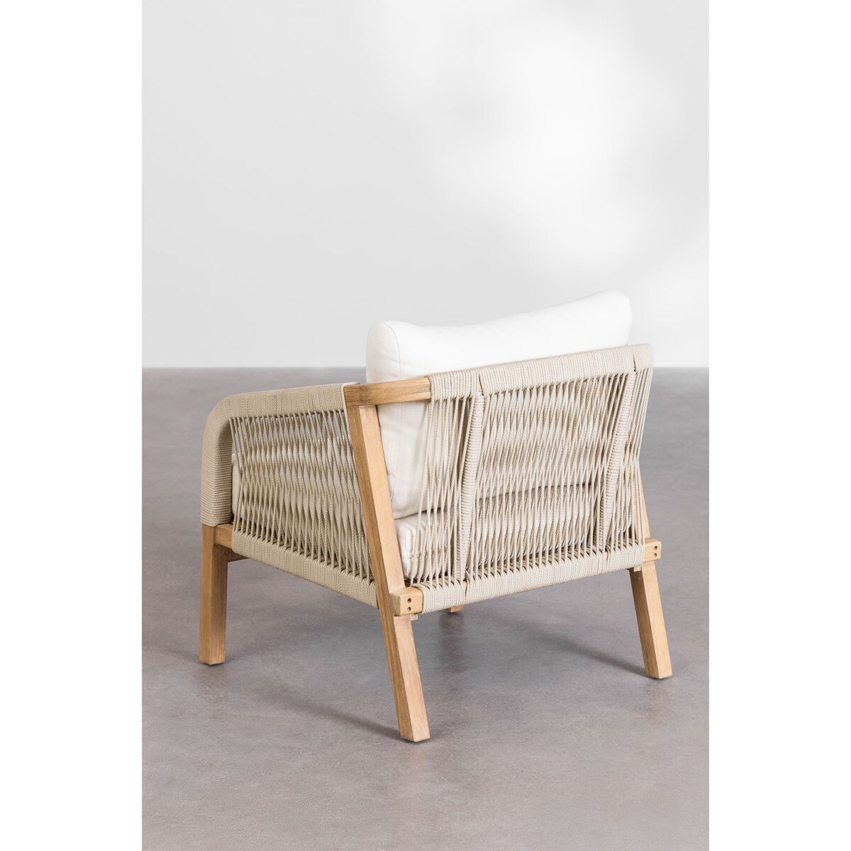 Zestaw ogrodowy: 3-osobowa sofa, 2 fotele i stolik kawowy, jasna akacja, Dubai