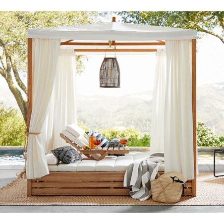 Zasłony tarasowe do altany BIAŁE 140x250 gotowe na taśmie tunel wodoodporne od słońca