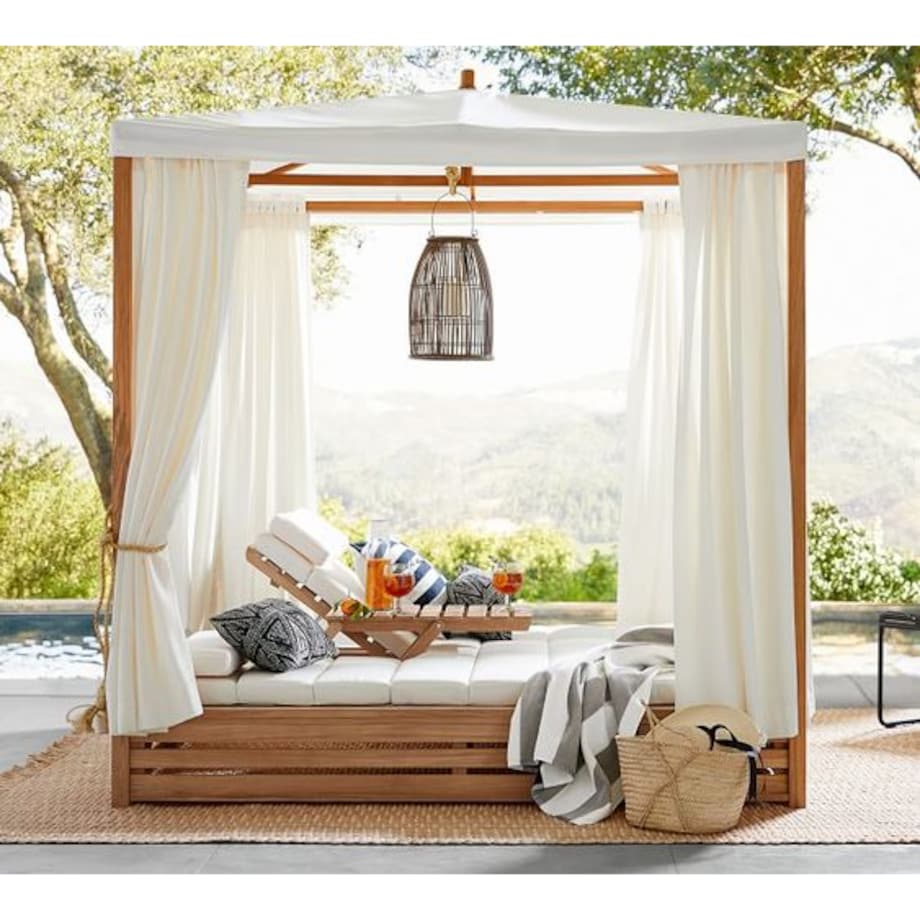 Zasłony tarasowe do altany BIAŁE 140x250 gotowe na taśmie tunel wodoodporne od słońca