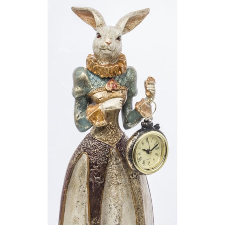 Dekoracja - króliczka z zegarem 44x13x9,5 cm