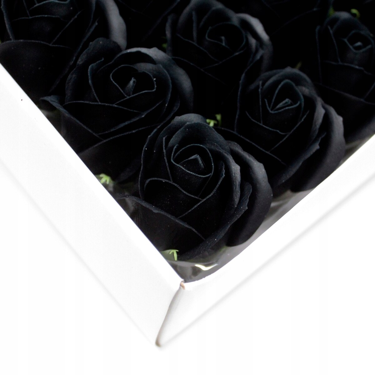 5szt CZARNA RÓŻA kwiaty mydlane NA BUKIET box żal odrodzenie prezent dar