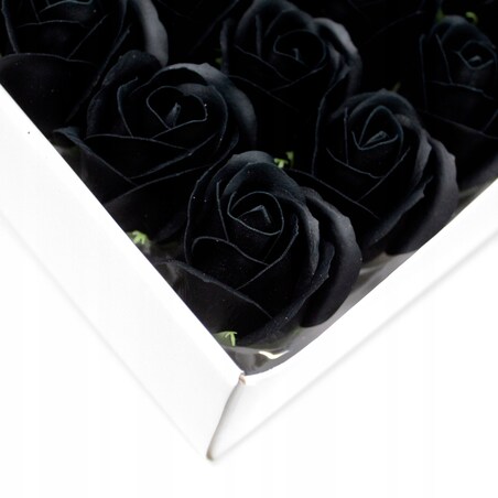 5szt CZARNA RÓŻA kwiaty mydlane NA BUKIET box żal odrodzenie prezent dar