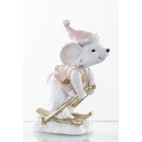 Figurka - myszka na nartach 10x7,5x4,5 cm SCIATORE