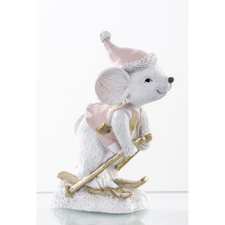 Figurka - myszka na nartach 10x7,5x4,5 cm SCIATORE