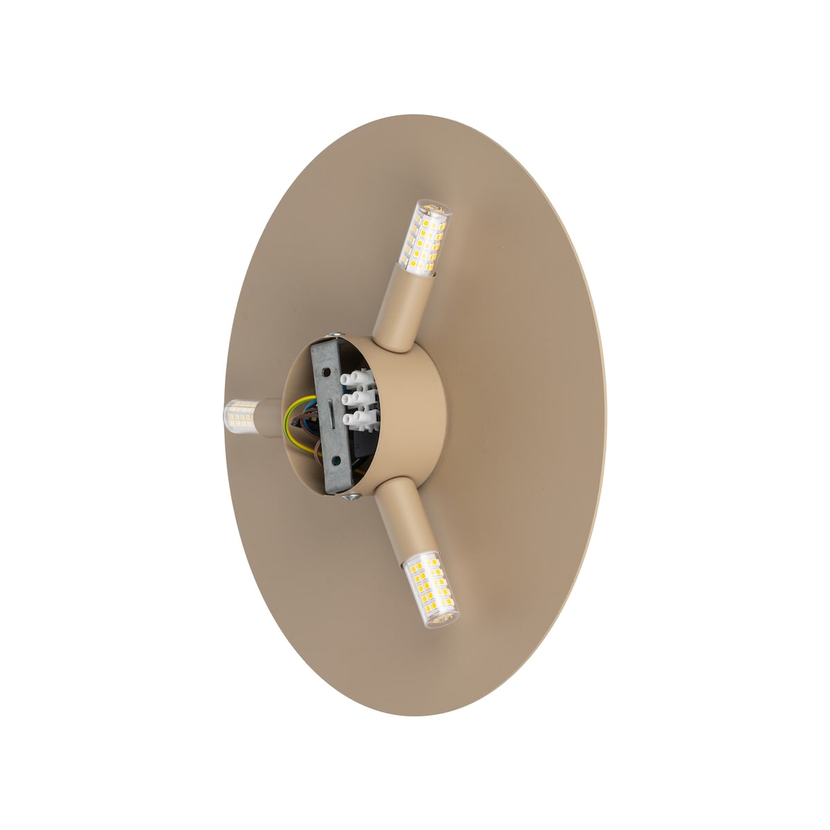 Lampa ścienna kinkiet TK Lighting LUNA SABIA 300 beżowa 30x30 cm 3xG9 nowoczesna do salonu sypialni