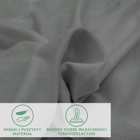 Prześcieradło flanela z gumką 140x200 kolor szary