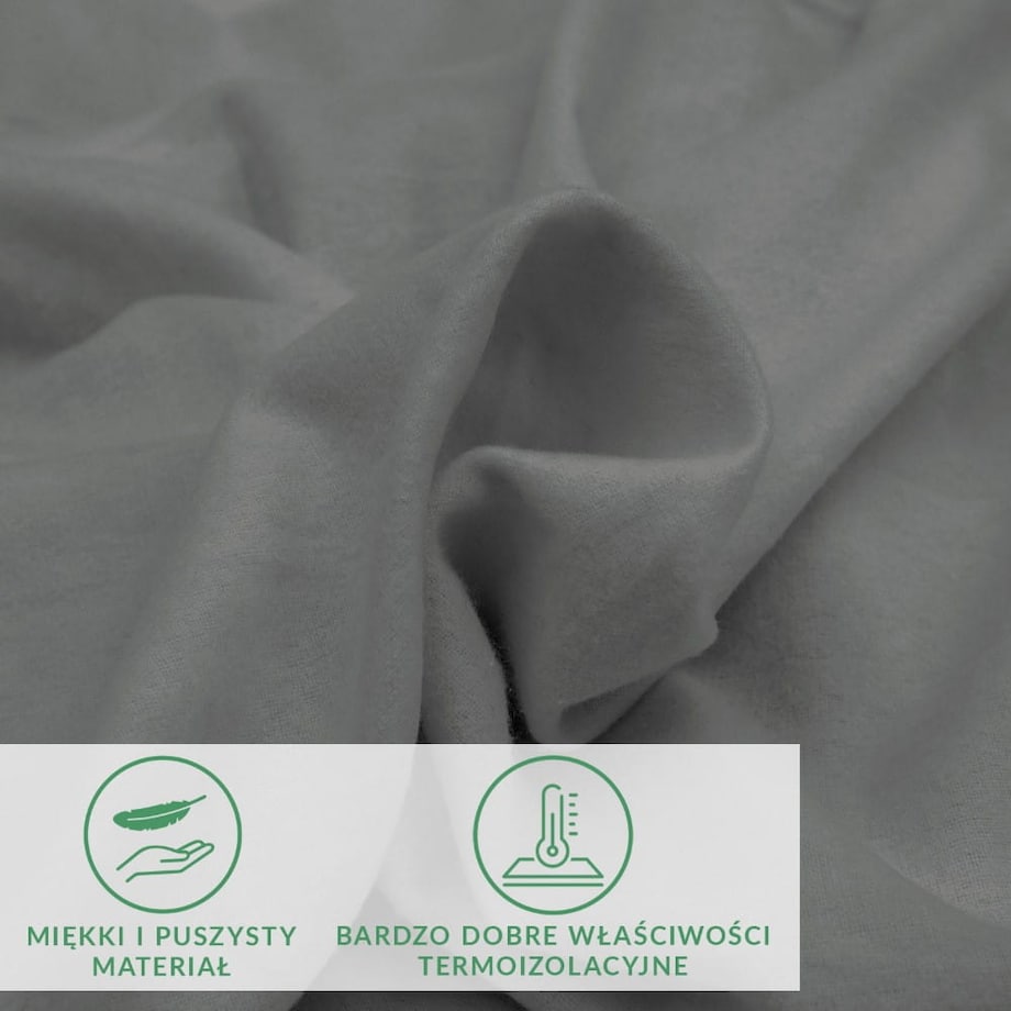 Prześcieradło flanela z gumką 140x200 kolor szary