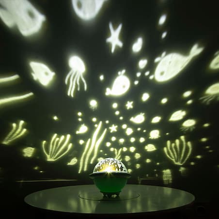 Lampka nocna dla dzieci projektor nieba i gwiazd UFO różowa