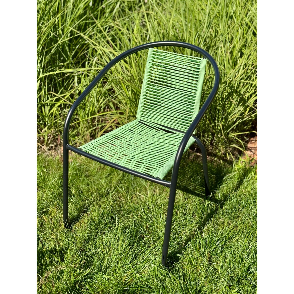 Krzesło ogrodowe plecione BISTRO zielone