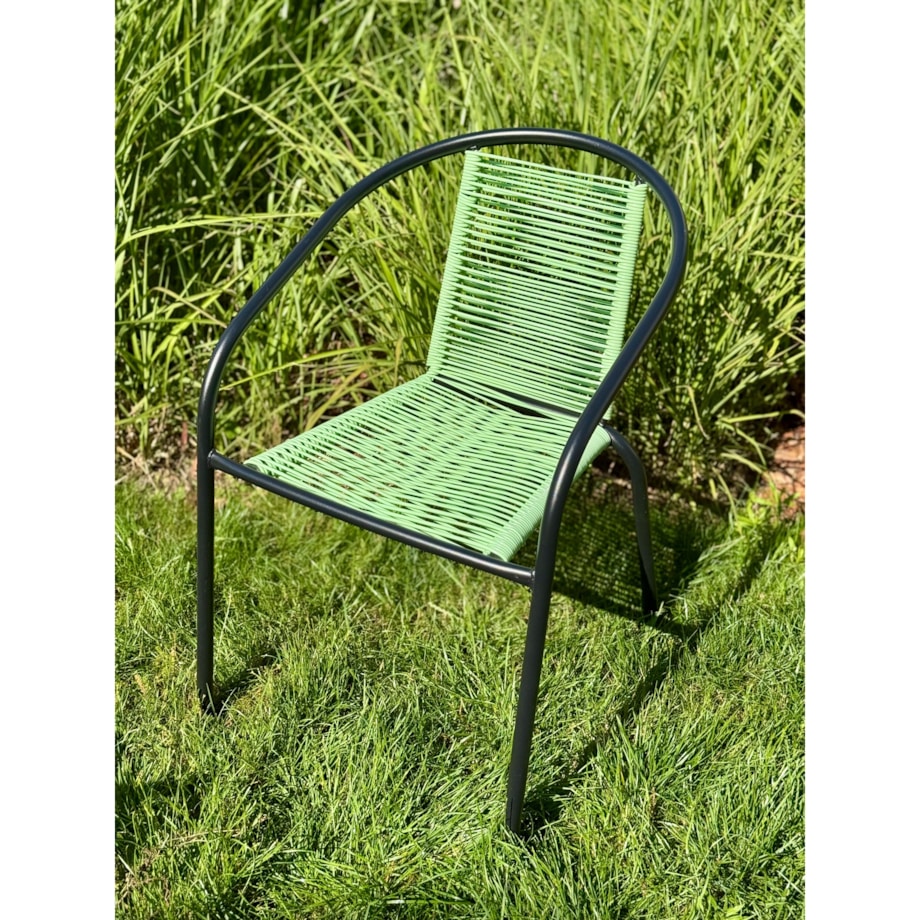 Krzesło ogrodowe plecione BISTRO zielone