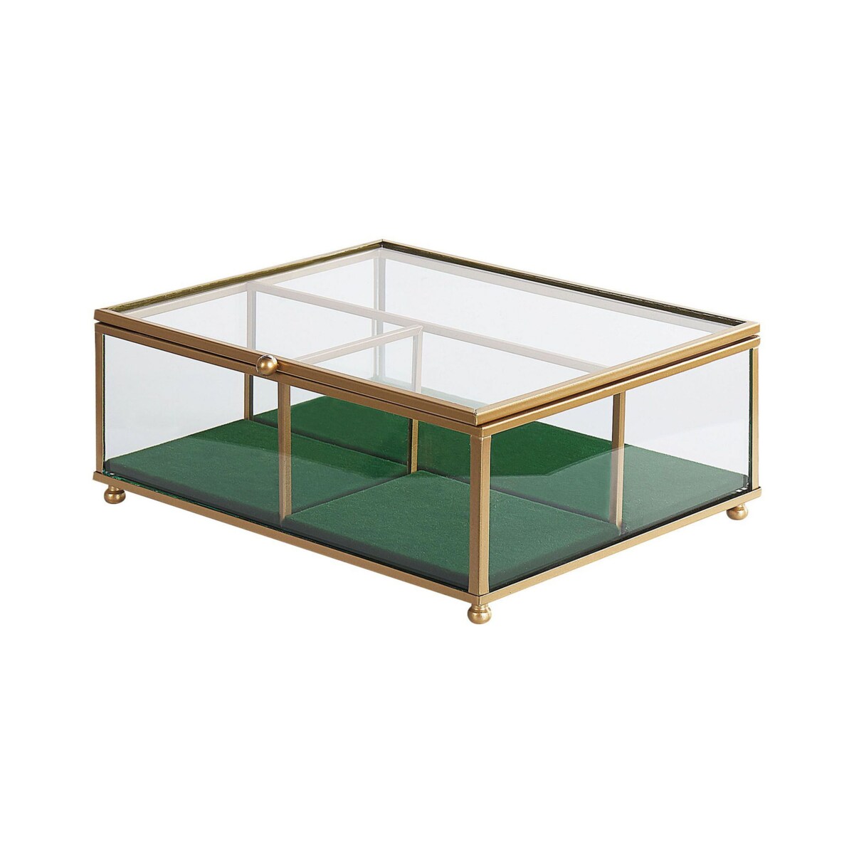 Szkatułka na biżuterię szklana złota SAINTES