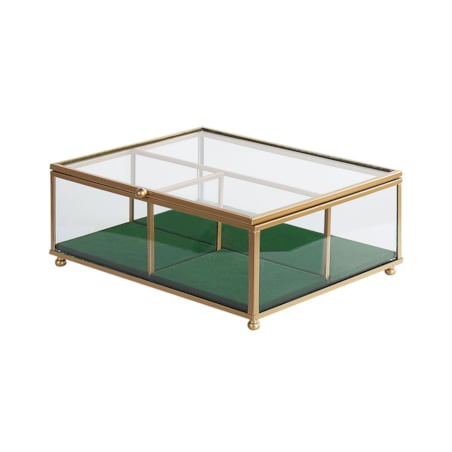 Szkatułka na biżuterię szklana złota SAINTES