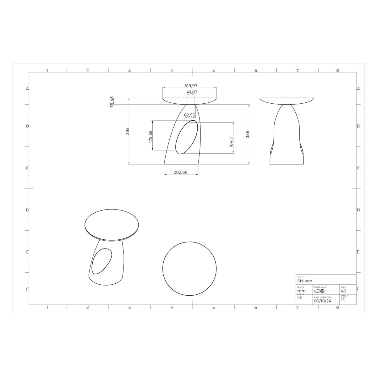 Stolik drewniany różne kolory Island, kolor pudrowy róż