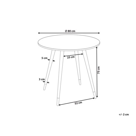 Stół do jadalni okrągły ⌀ 80 cm efekt marmuru z białym GUTIERE