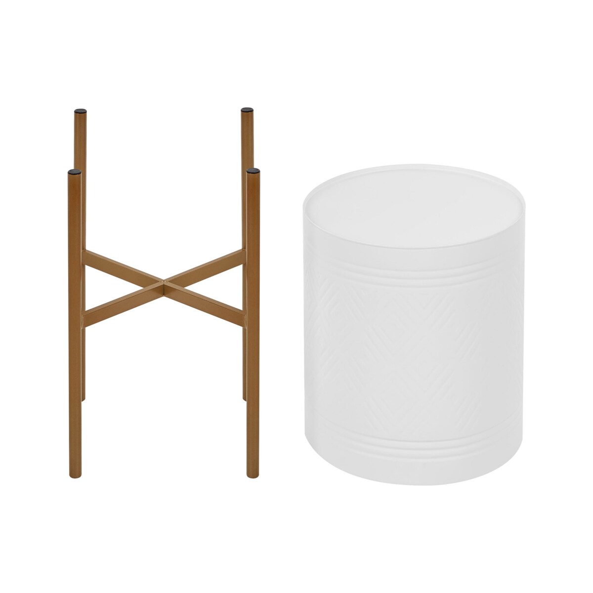 Doniczka na stojaku metalowa 31 x 31 x 45 cm biała ASTILLBE