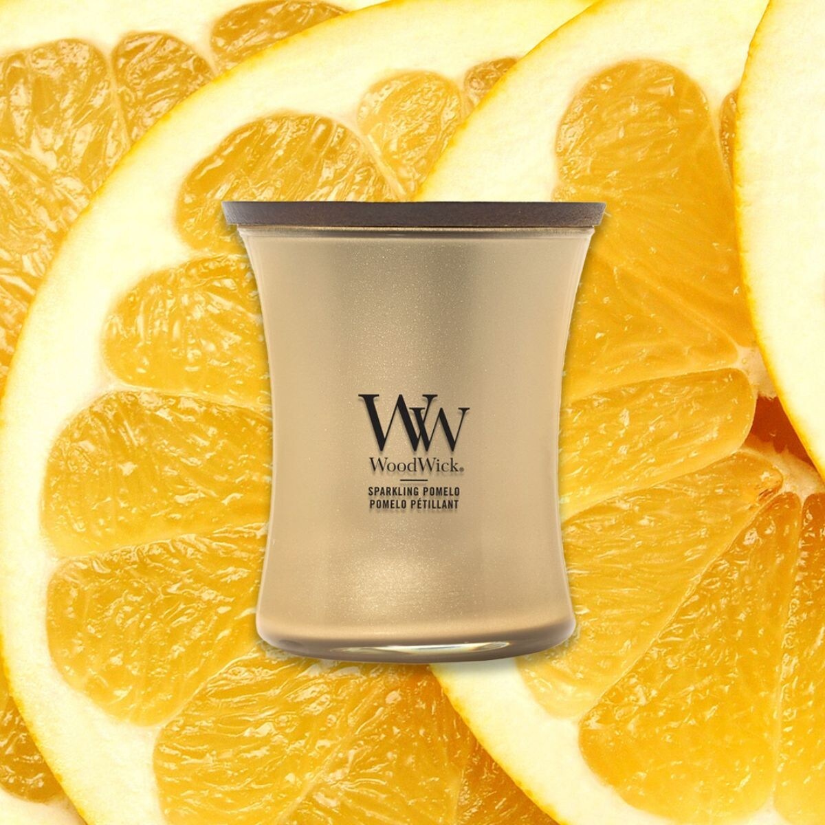 WoodWick świeca średnia SPARKLING POMELO