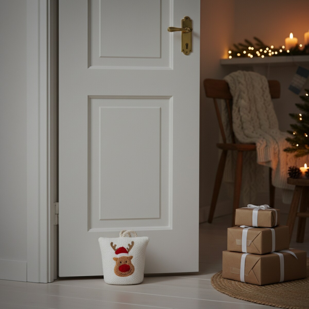 Stopper do drzwi ze świątecznym wzorem