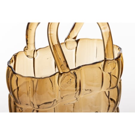 Wazon szklany 27x19x11,5 cm TORBA jasnobrązowa
