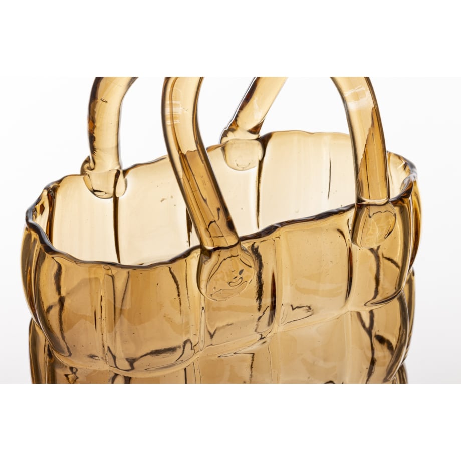 Wazon szklany 27x19x11,5 cm TORBA jasnobrązowa