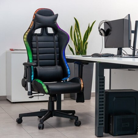 OBROTOWY FOTEL GAMINGOWY RGB