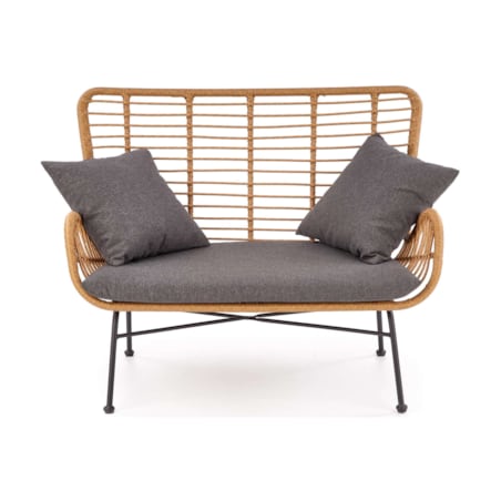 Konsimo ABLA Brązowa sofa ogrodowa w stylu boho