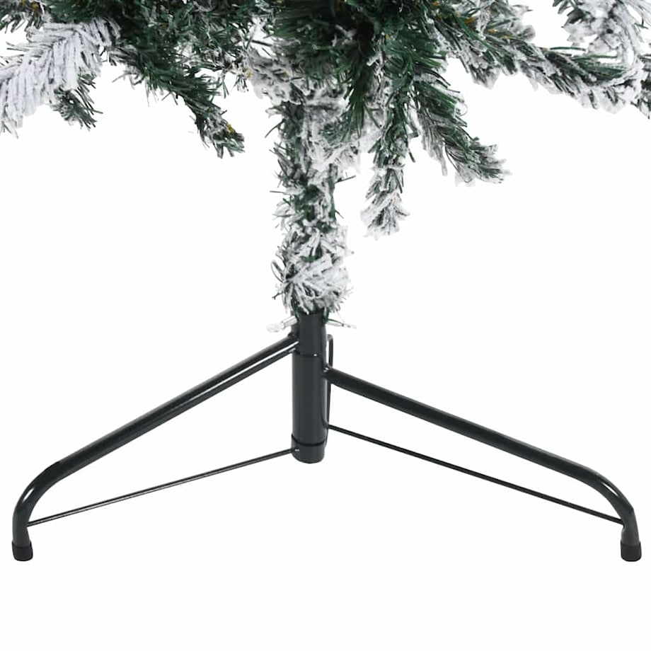 vidaXL Smukła choinka połówka, sztuczna, ośnieżona, 240 cm