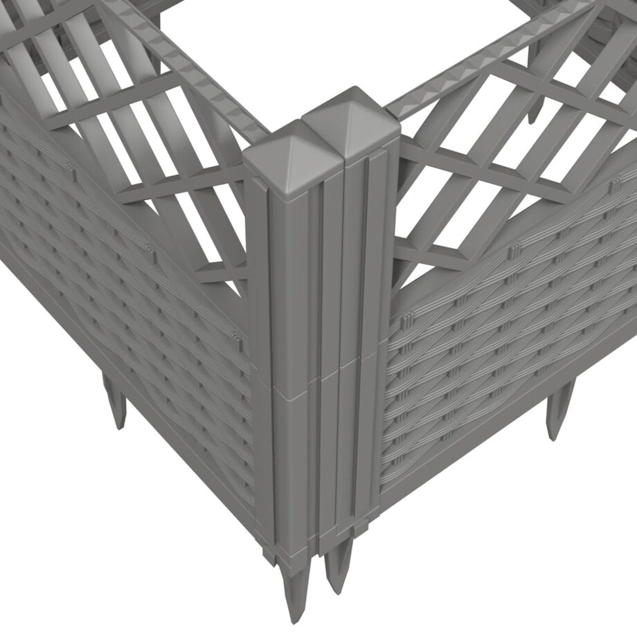 vidaXL Donica ogrodowa na kołkach, jasnoszara, 43,5x43,5x43,5 cm, PP