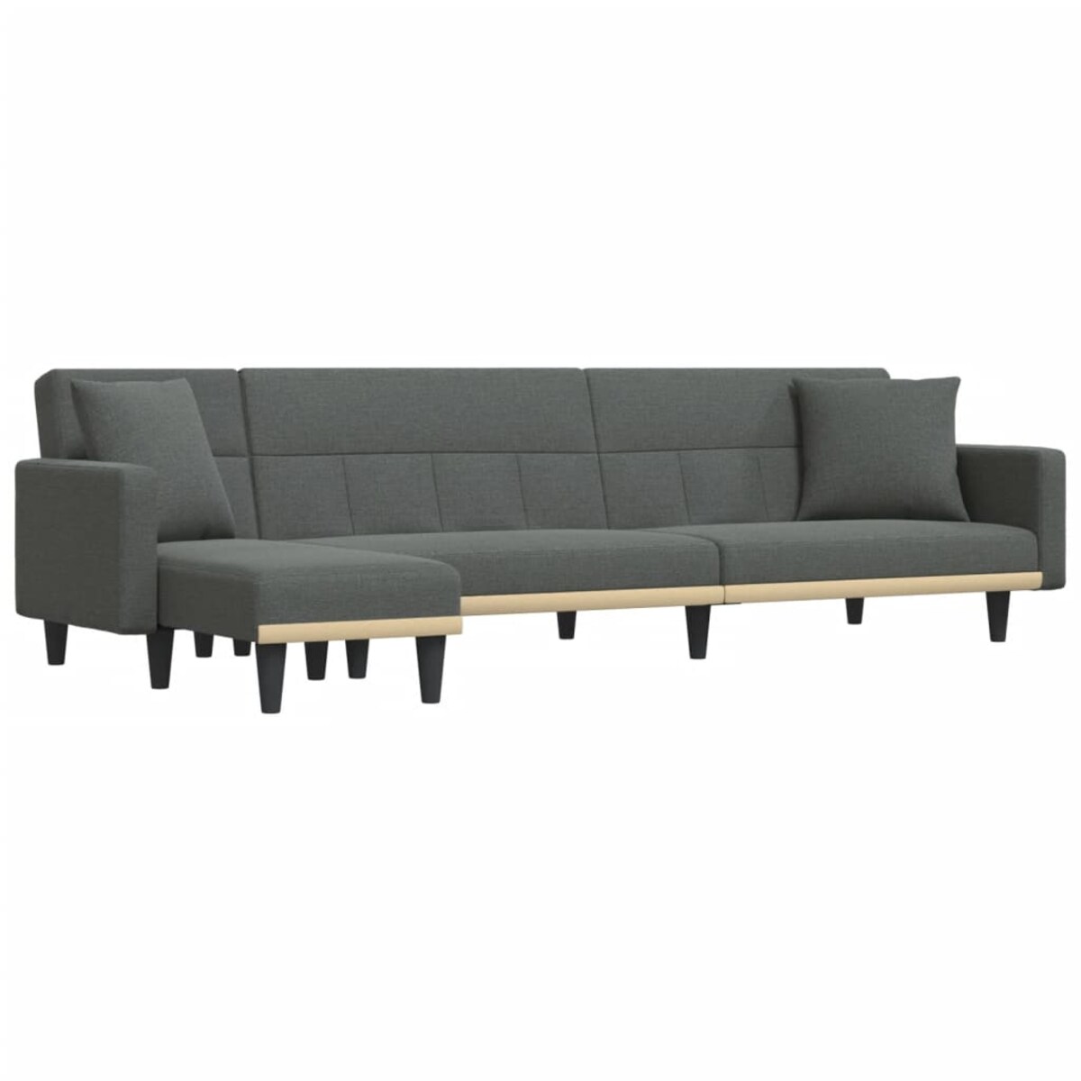 vidaXL Sofa rozkładana L, ciemnoszara, 275x140x70 cm, tkanina