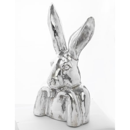 Figurka - popiersie królika 48x26x19,5 cm TORACE - V srebrny