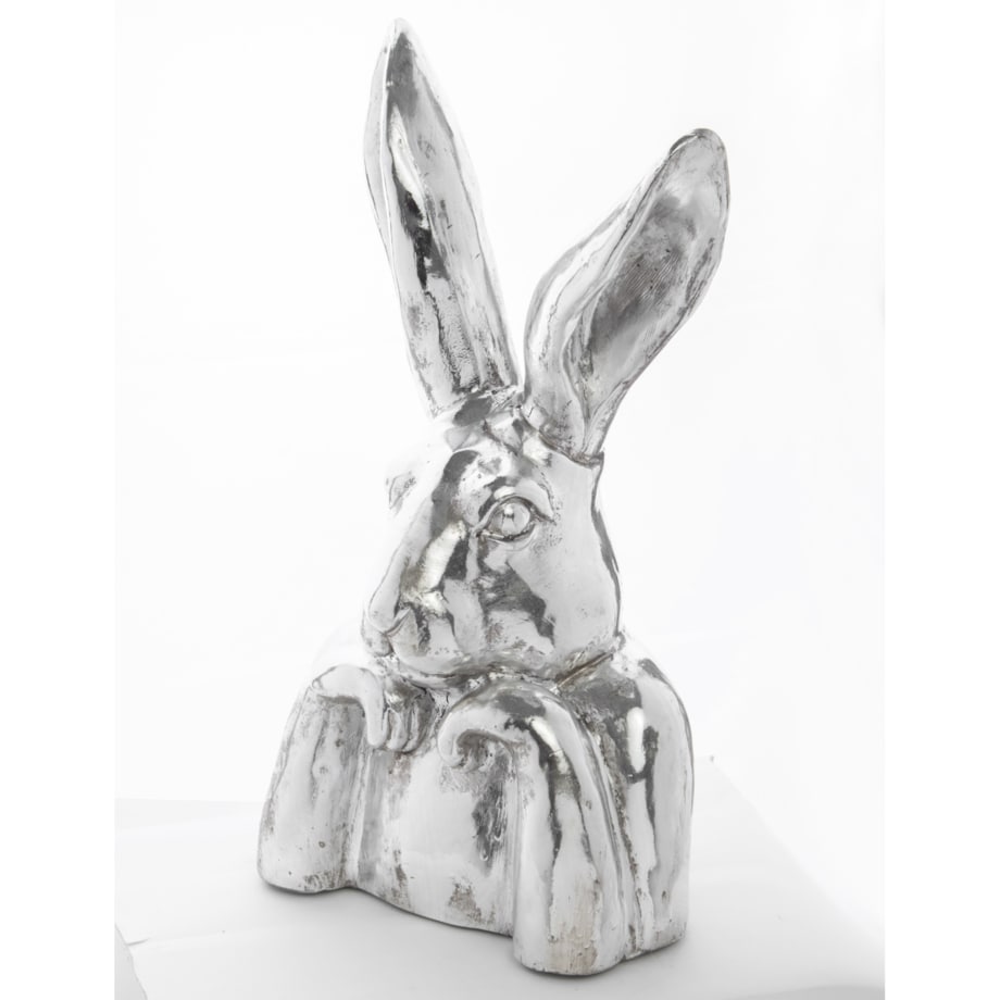 Figurka - popiersie królika 48x26x19,5 cm TORACE - V srebrny