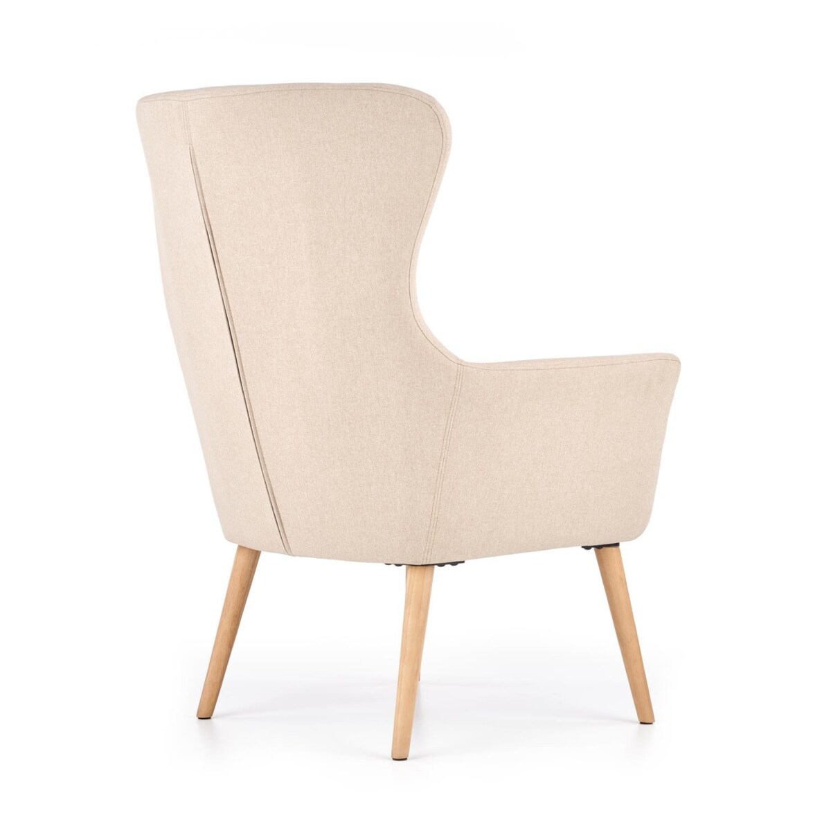 FOTEL TAPICEROWANY Damar beżowy NOGI Z LITEGO DREWNA