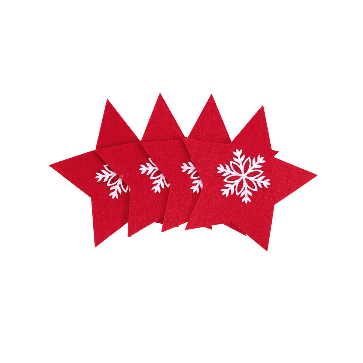Pokrowiec na sztućce Świateczny 4 szt Gwiazda Czerwona 311378A